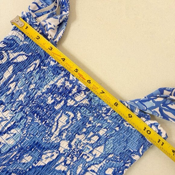 Lilly Pulitzer Riviera Smocked Romper Womens XS Blue Tang Skort Tie Straps Beach - Picture 11 of 13
